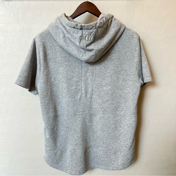 IVI Organic Cotton oversized pullover hoodie, short sleeve, pockets, grey size M - Picture 3 of 12